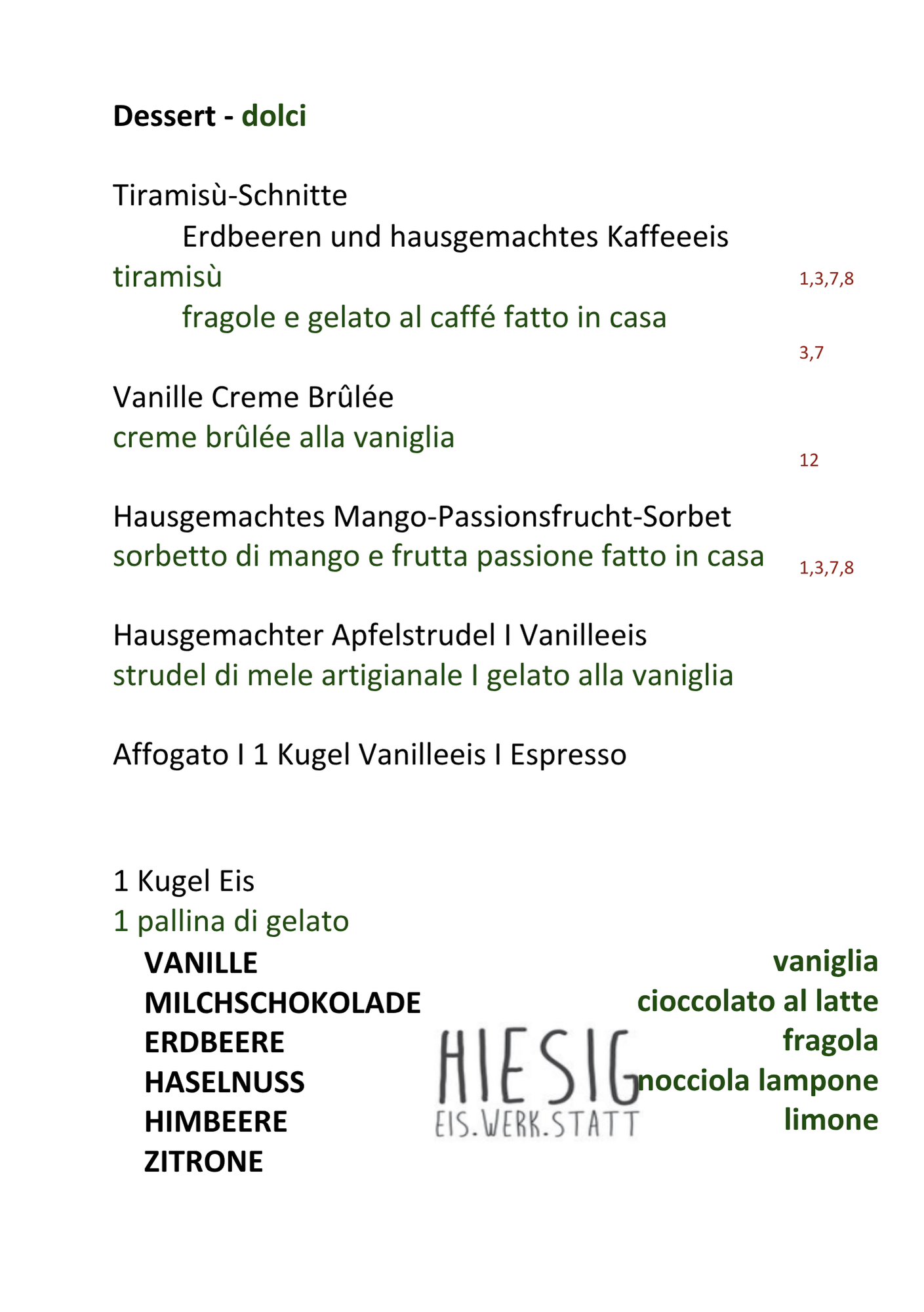 Dessert - dolci
